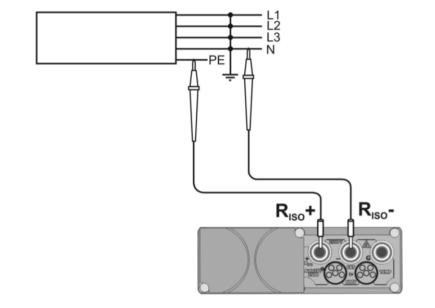Схема подключения MIC-2510 при измерении сопротивления изоляции мощных кабелей.png
