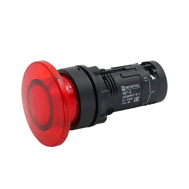 MTB7-EW44621 Кнопка грибовидная красная с подсветкой, Ø40 мм, 1NC, 24V AC/DC, IP54, пластик