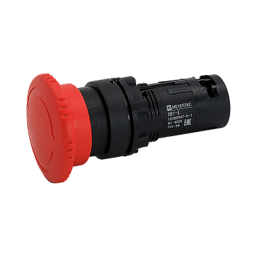 Кнопка грибовидная красная, возврат поворотом c фиксацией, Ø 40 мм, 1NC, IP54, пластик