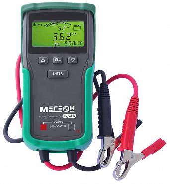 МЕГЕОН 81024 тестер кислотных аккумуляторных батарей с напряжением 12 и 24 В