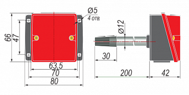 ДТС3015-х.Вx.x датчик температуры для воздуховодов