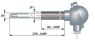 ДТПS155 высокотемпературная термопара (до 1300 градусов) с защитным чехлом из корунда (CER795)