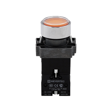 MTB2-BWF3571 кнопка плоская желтая с подсветкой, 24V AC/DC, 1NO, IP67, металл