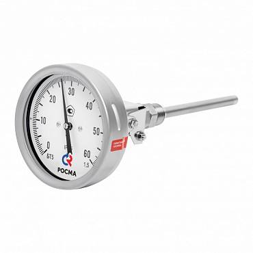 термометр БТ, серия 220 с возможностью гидрозаполнения силиконом (универсальное присоединение)