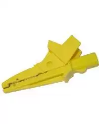 Зажим «Крокодил» изолированный жёлтый K02 - для MZC-304, MIC-2500, LKZ-7XX, MPIXXX, PQM-XXX