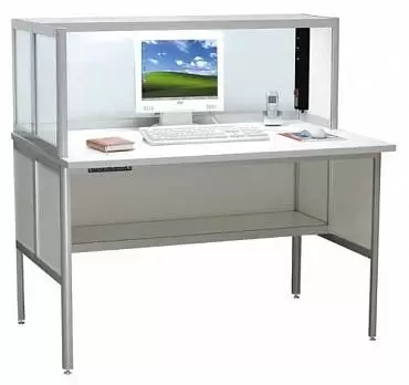 АРМ-4620-ESD - стол секретаря-референта со стеклянной перегородкой и с антистатической столешницей