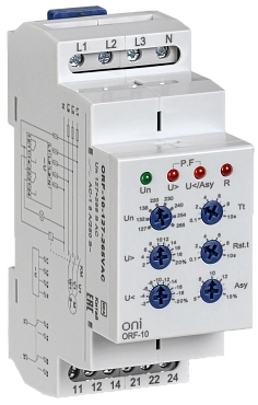 ORF-10 3 фазы 2 контакта 127-265В AC с контролем нейтрали ONI - реле контроля фаз
