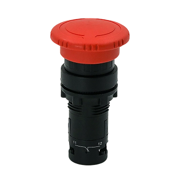 MTB7-ES542 - Кнопка грибовидная красная, возврат поворотом c фиксацией, Ø 40 мм, 1NC, IP54, пластик