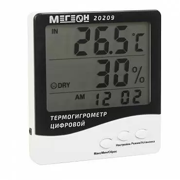 МЕГЕОН 20209 - цифровой настольный термогигрометр с выносным датчиком
