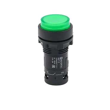 MTB7-EW33611 - Кнопка зеленая выступающая с подсветкой, 1NO, 24V AC/DC, IP54, пластик