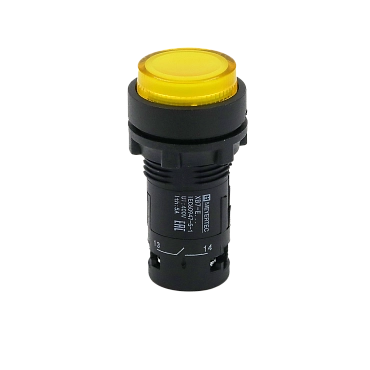 MTB7-EW35616 - Кнопка желтая выступающая с подсветкой, 1NO, 220V AC, IP54, пластик