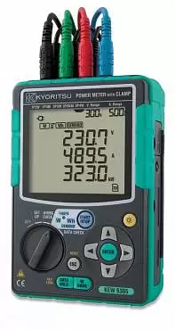 KEW 6305-00 - измеритель мощности в комплекте с клещевыми адаптерами (Ø40, 500А)